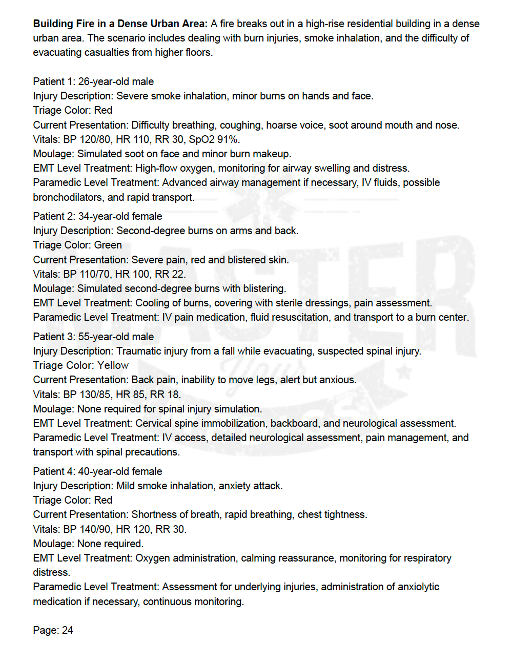25 Mass Casualty Scenarios : Real-Event Based Training for Emergency Responders Physical Book
