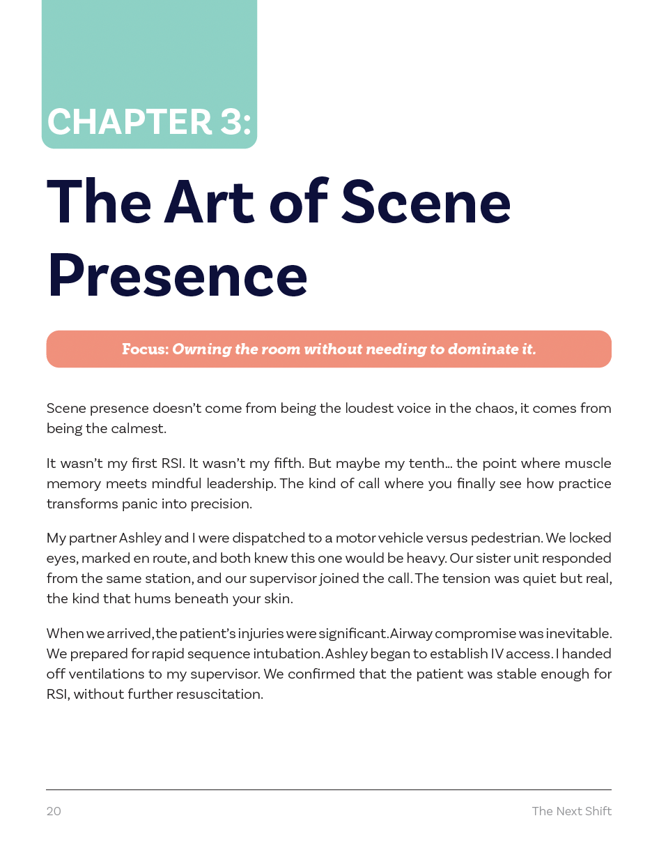 The Next Shift : A mentorship workbook for EMTs and Paramedics